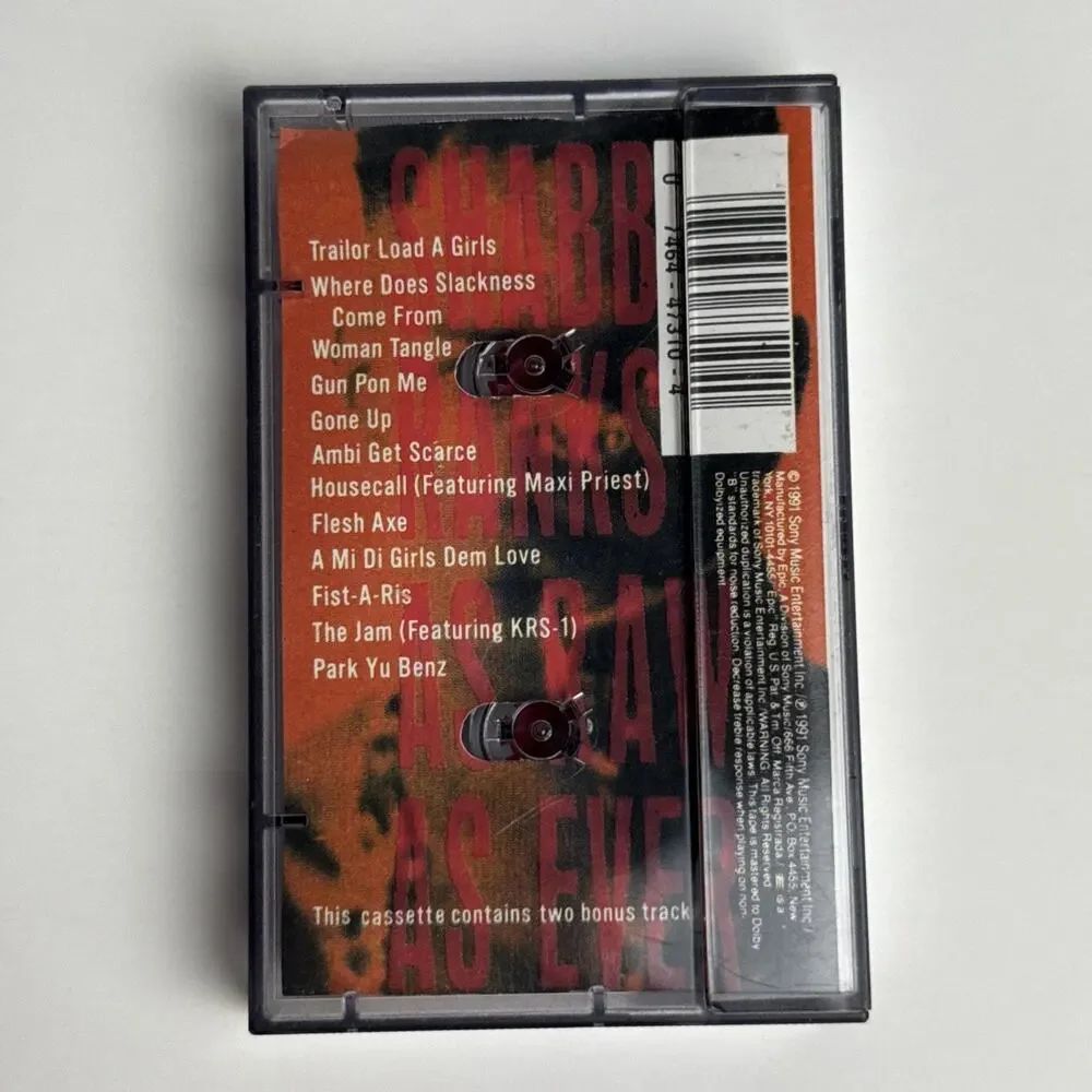 Shabba Ranks As Raw As Ever Cassette (1991, Sony) Jamaican Dancehall Reggae Tape
